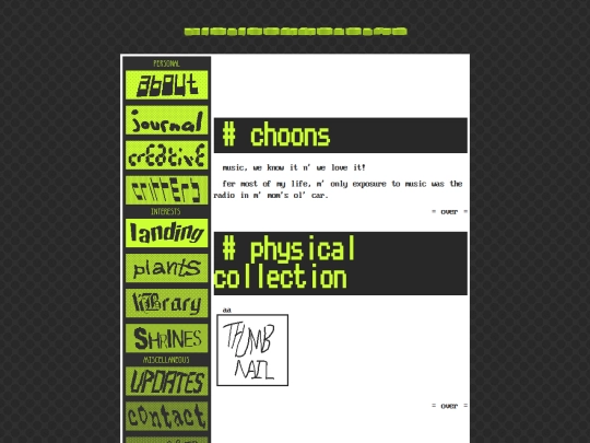terminal/interests/choons screenshot