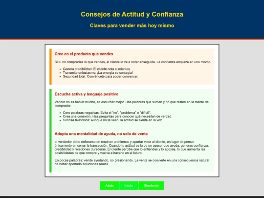 consejos de actitud y confianza screenshot