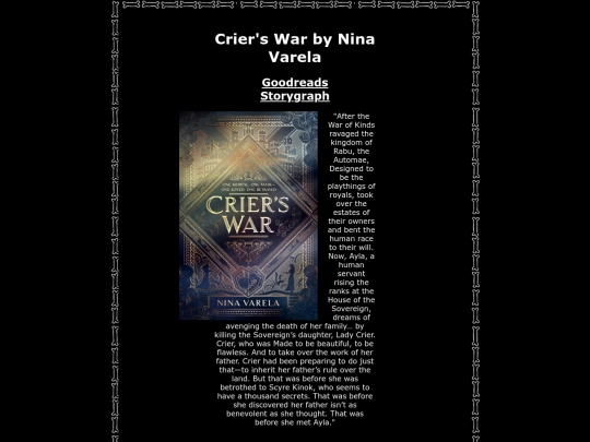 bookpages/crierswar screenshot