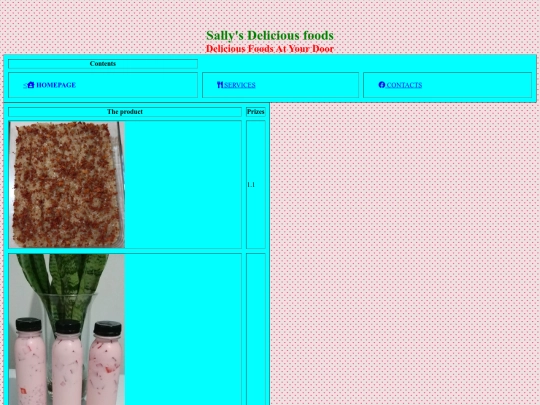 Services and foods screenshot