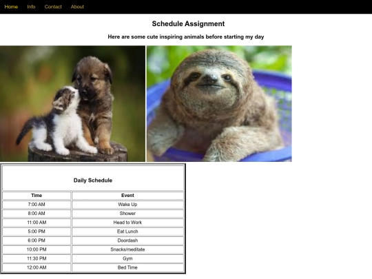 Schedule Assignment/Schedule screenshot
