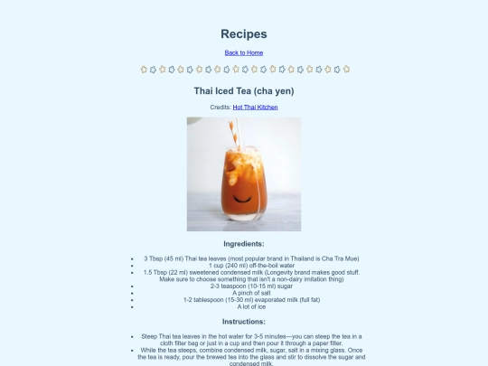 recipes screenshot