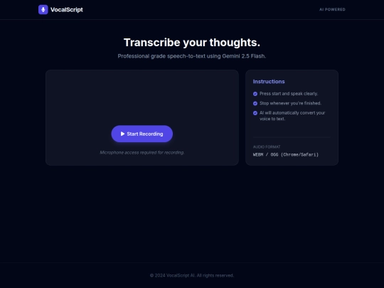 Voice2text screenshot