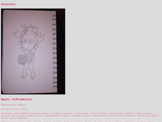 RonZakWolf Advanced Pages/In Depth Character Pages/Scortalo screenshot