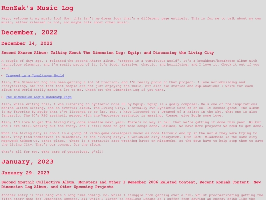 RonZaksMusicLog screenshot