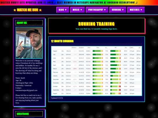 running/training screenshot