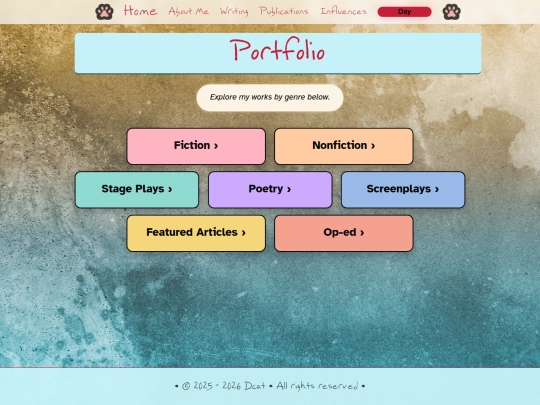 pages/Writing-Portfolio/portfolio.navigation screenshot