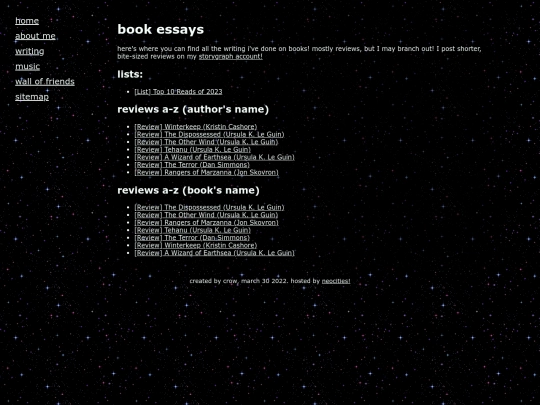 writing/books screenshot