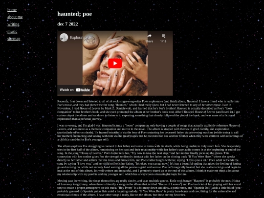 writing/music/haunted screenshot
