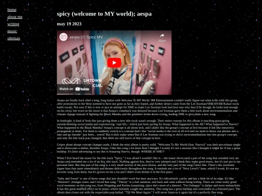 writing/music/spicy screenshot
