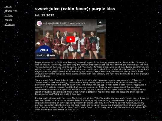 writing/music/sweet-juice screenshot