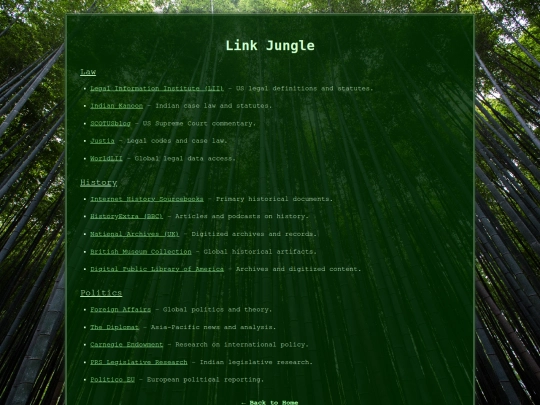 links screenshot