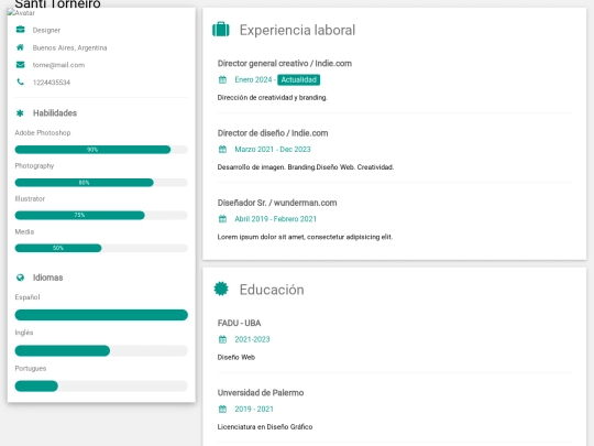 Curriculum screenshot