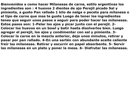 Receta Milanesa/Milanesas screenshot
