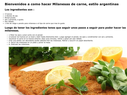 Recetario/milanesas screenshot
