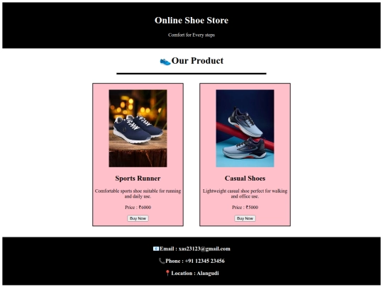 shoe shop screenshot