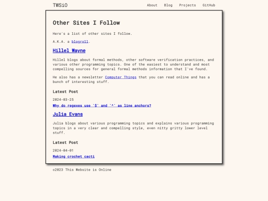 sites-i-follow screenshot
