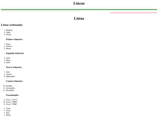 Listas y líneas screenshot