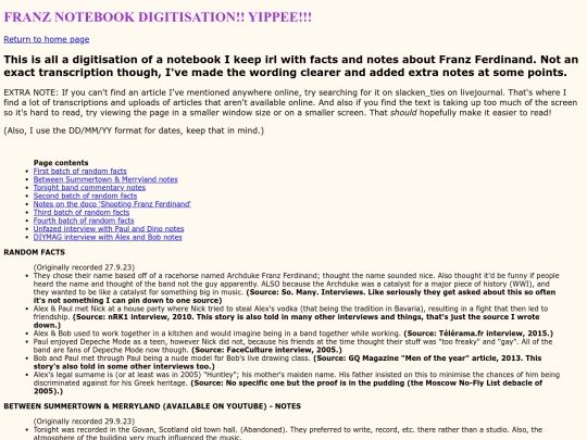 franznotesandfactoids screenshot