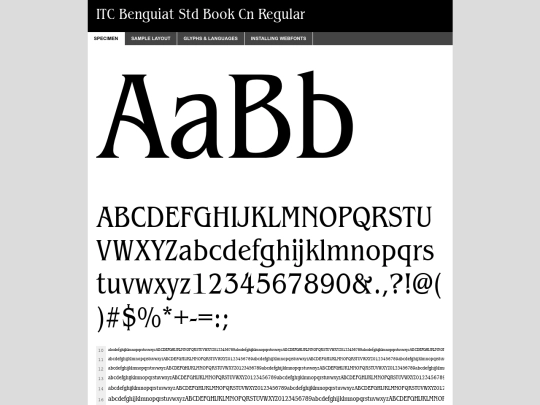 webfont/itcbenguiatstdbookcn-demo screenshot