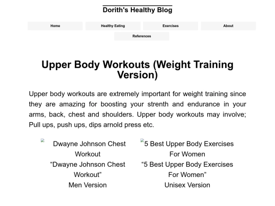 www/project/Workouts screenshot