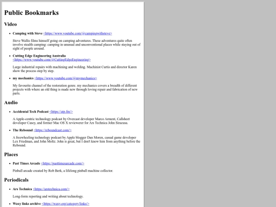 bookmarks screenshot