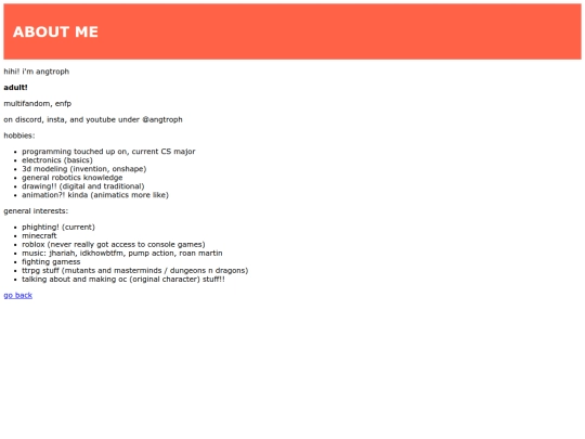 aboutme screenshot