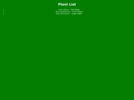 plantlist screenshot