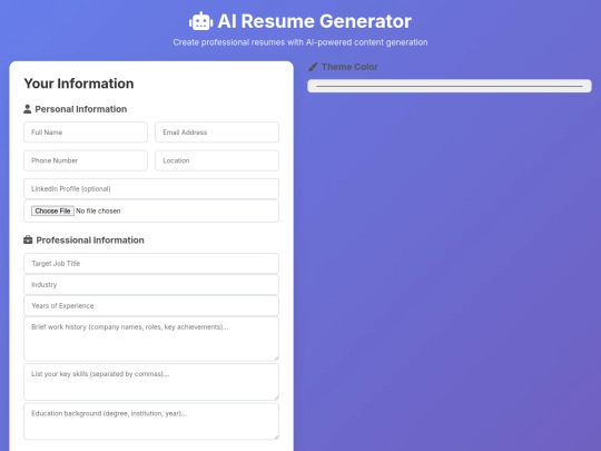 project resume /project screenshot