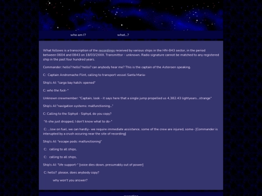main pages/Captainstransmissiontranscript screenshot