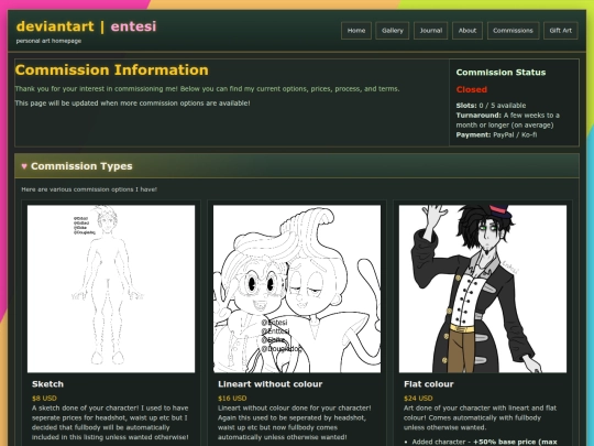 commissions screenshot