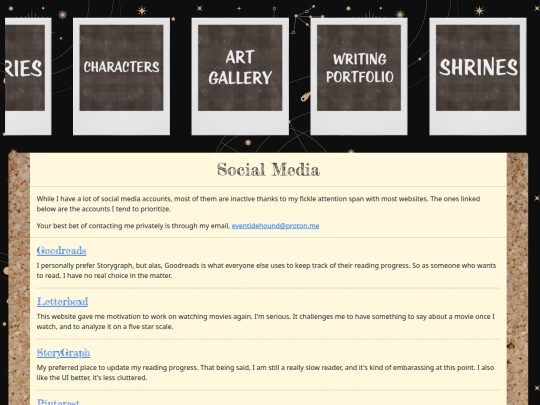 about/socials screenshot