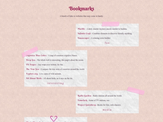 bookmarks screenshot
