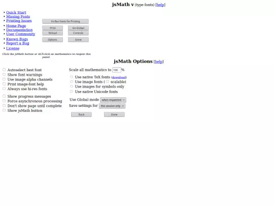jsmath/jsMath-controls screenshot