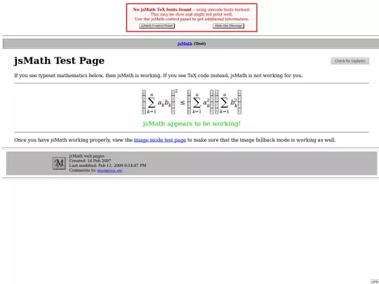 jsmath/test screenshot