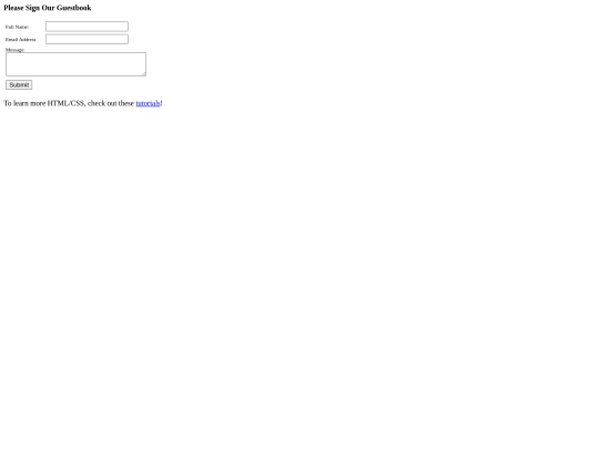 guestbook screenshot