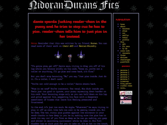 fics/nidoranduran/dantereader screenshot