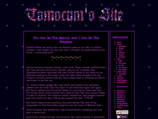 fics/restaraunt2anotherworld/ficlets/alettasarahpussyeat screenshot