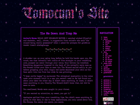 fics/wicked/tiemedown screenshot