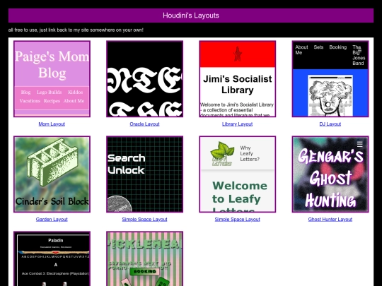 layouts screenshot