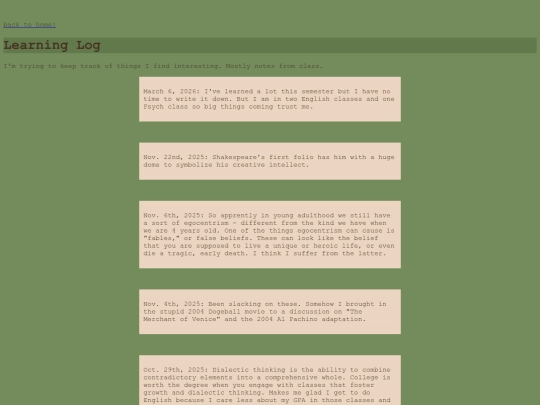 log screenshot
