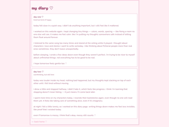 diary screenshot