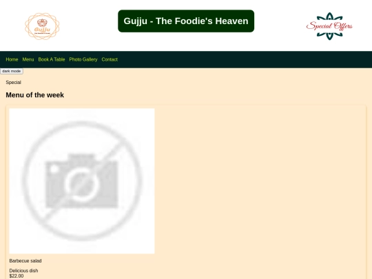 menu screenshot