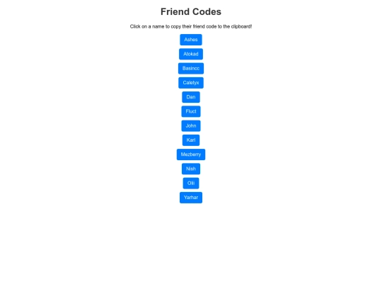 friendcodes screenshot
