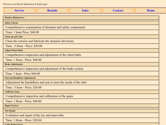services screenshot