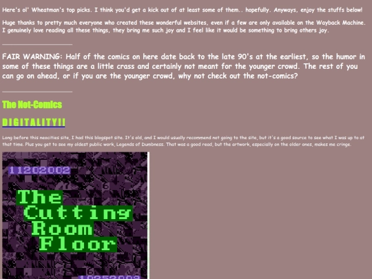 links screenshot
