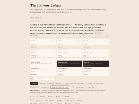 flavour-ledger screenshot