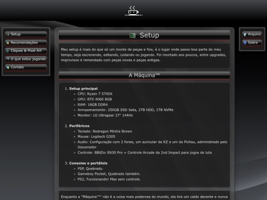 Sidebar/setup screenshot