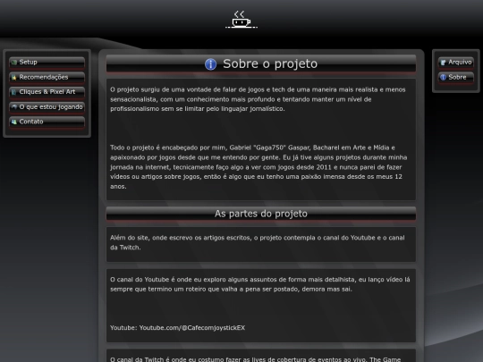 Sidebar/sobre screenshot
