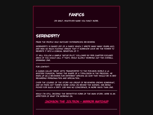 fanfics/list screenshot